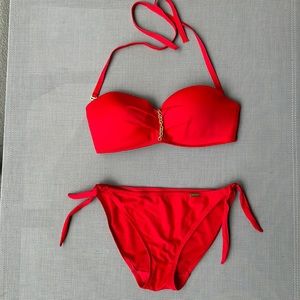 Red Swimsuit. Two pieces. Size-S. Excellent condition